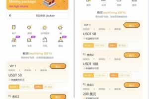 Q075-海外usdt挖矿投资理财源码/虚拟币投资理财源码/前端支持英语